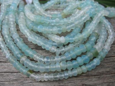 Chalcedony, Blue, Variegated, Rondelle, 