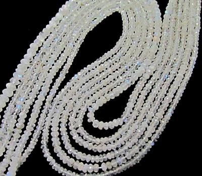 Moonstone, Rainbow, Rondelle 3-4mm