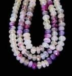 Chalcedony, Purple, Rondelles, Variegate