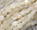 Chalcedony, White, Puff Oval, 7-8 mm