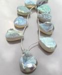 Druzy, Silver, Pears, Hearts, Titanium