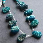 Druzy, Turquoise, Pear