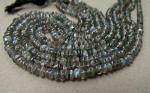 Labradorite, Grey, Rondelle, Smooth
