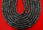 Spinel, Black, Rondelle, 4mm