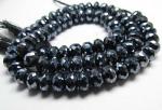 Spinel, Black, Rondelle, Diamond, 1MM D