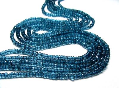 Topaz, London Blue, Rondelles 3-4mm